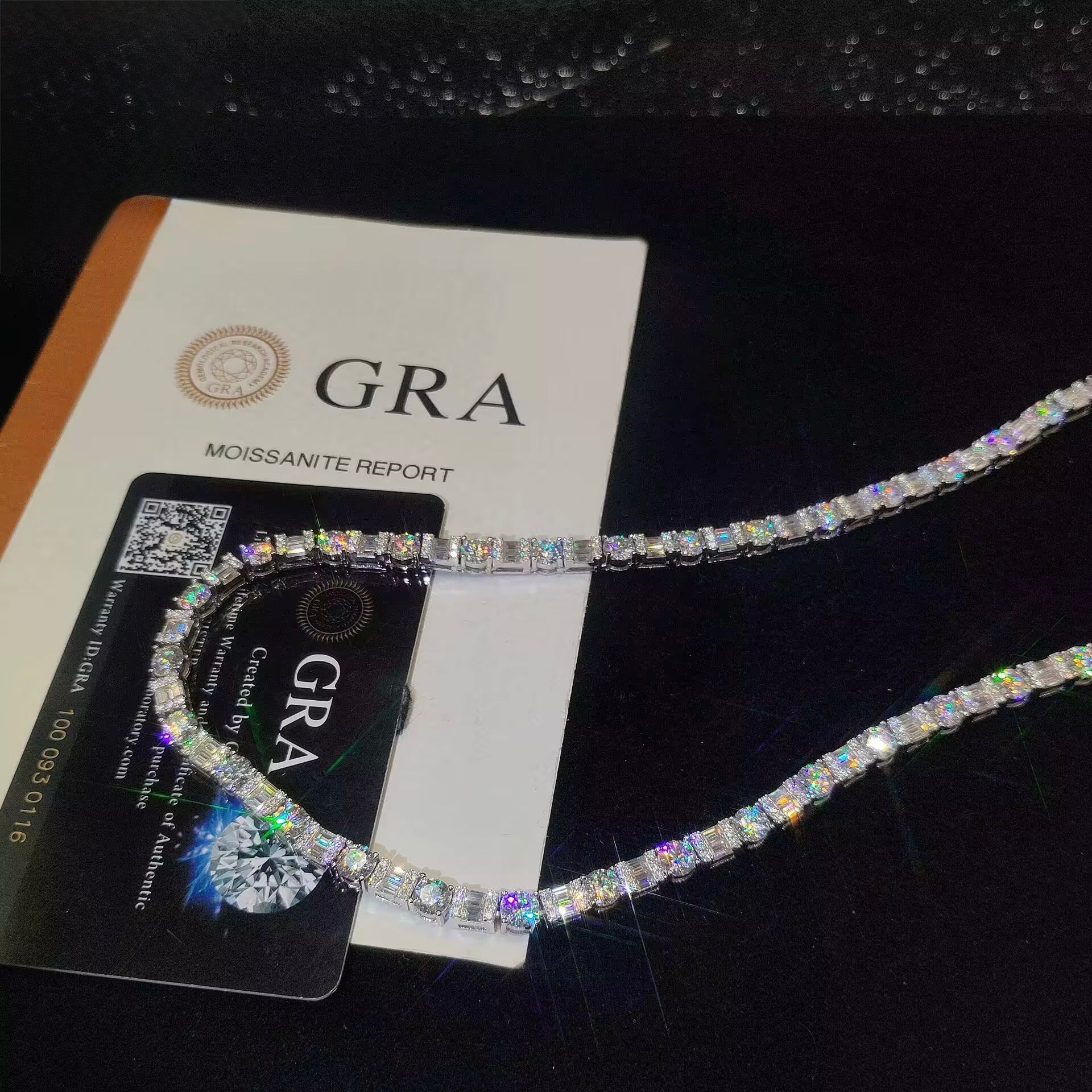 5MM Tennis + Baguette Chain Moissanite Silver S925 + Rhodium