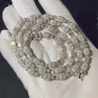 4mm Tennis Baguette Centerstone Chain, Moissanite, 925 Silver | FAZE Jewelry