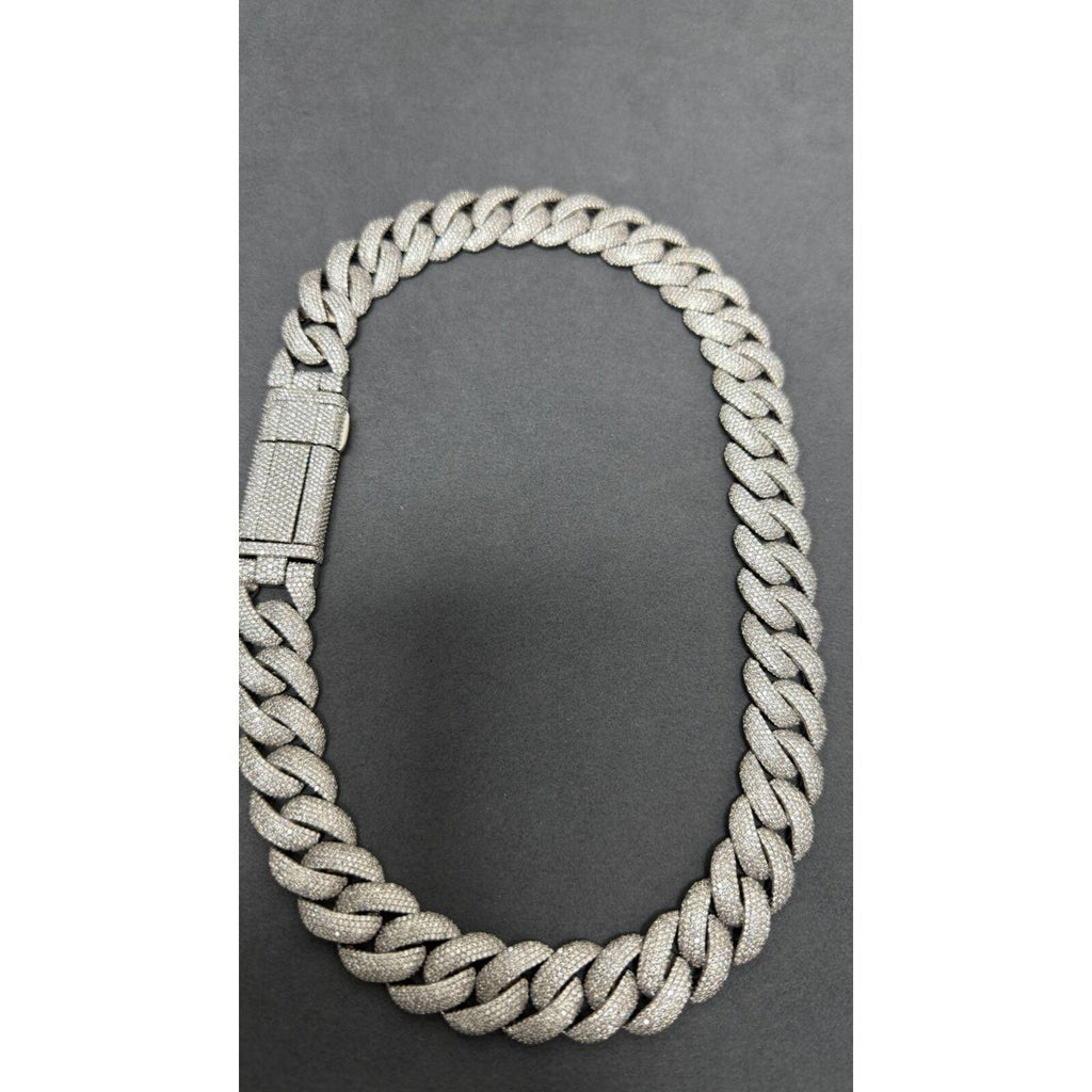 20mm Cuban Chain Bumper to Bumper — Moissanite, Zinc