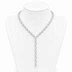 Pear Cut Lariat Necklace — Moissanite, 925 Silver