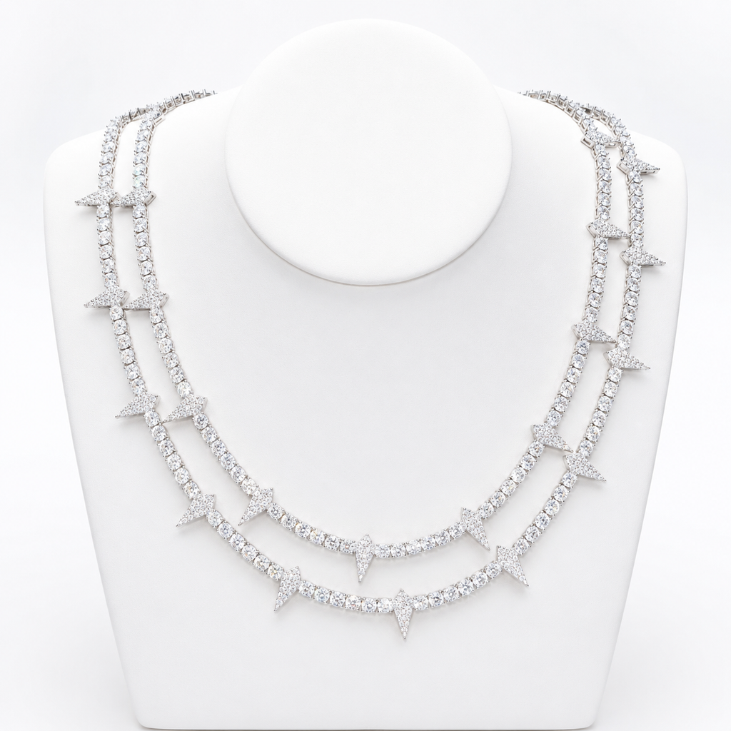 Pointers Chain — Moissanite, 925 Silver