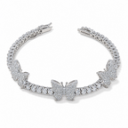3mm Butterfly Bracelet — Moissanite, 925 Silver