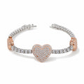 3mm Heart Bracelet — Moissanite, 925 Silver