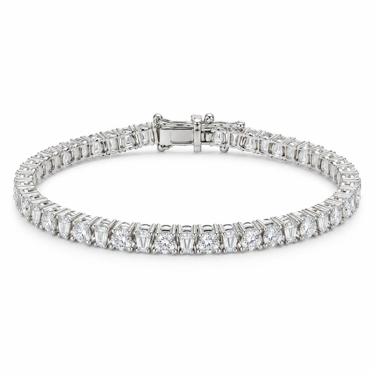 3mm Upside Down Tennis Bracelet with moissanite in 925 silver