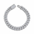 8mm Cuban Bracelet Pavé — Moissanite, Zinc