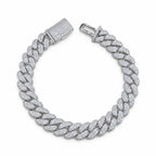 8mm Cuban Bracelet Pavé — Moissanite, Zinc