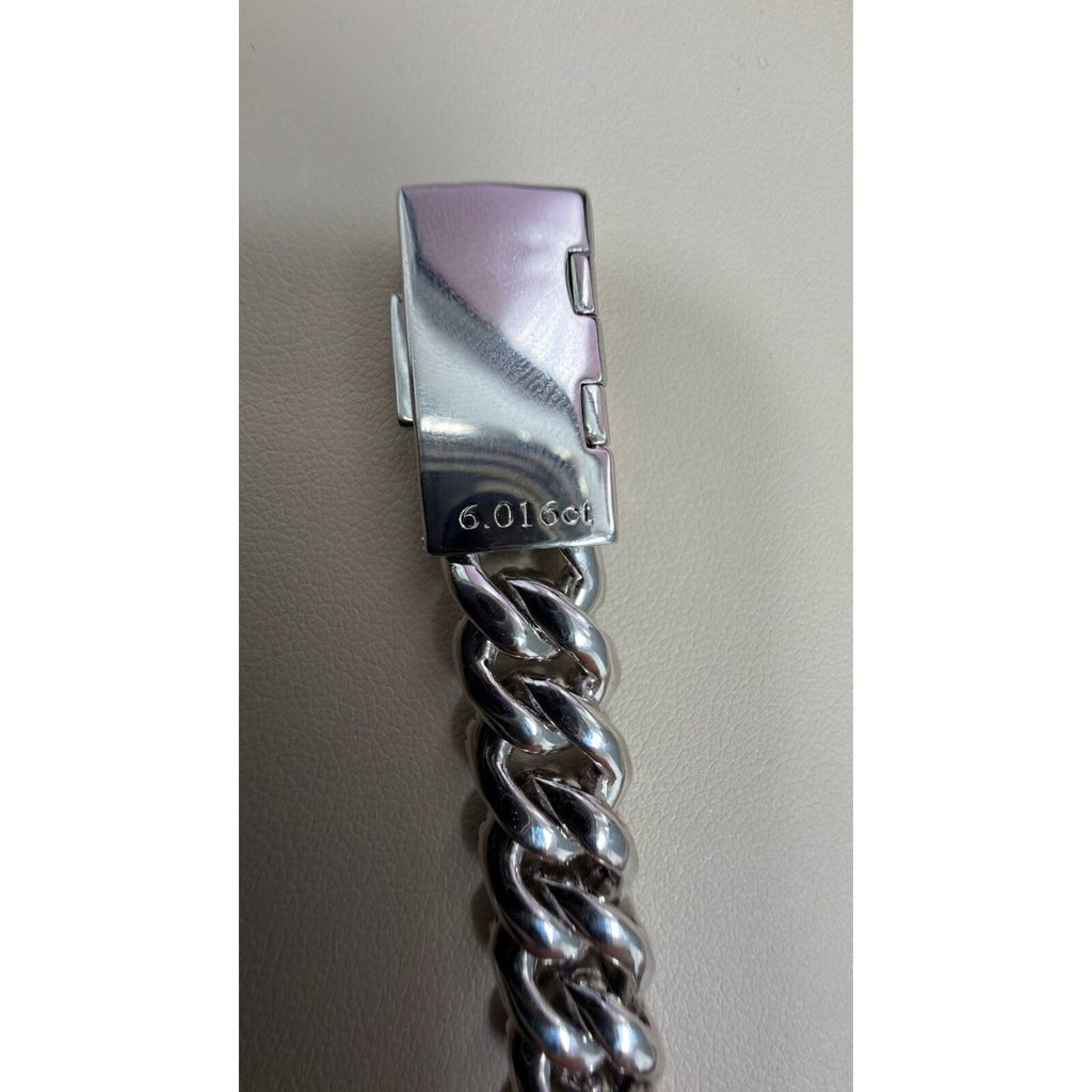 8mm Cuban Bracelet Pavé — Moissanite, Zinc