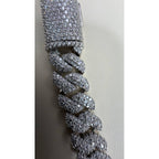 8mm Cuban Bracelet Pavé — Moissanite, Zinc