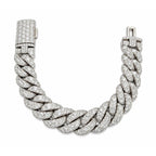 16mm Cuban Bracelet Moonrock Setting — Moissanite, Zinc