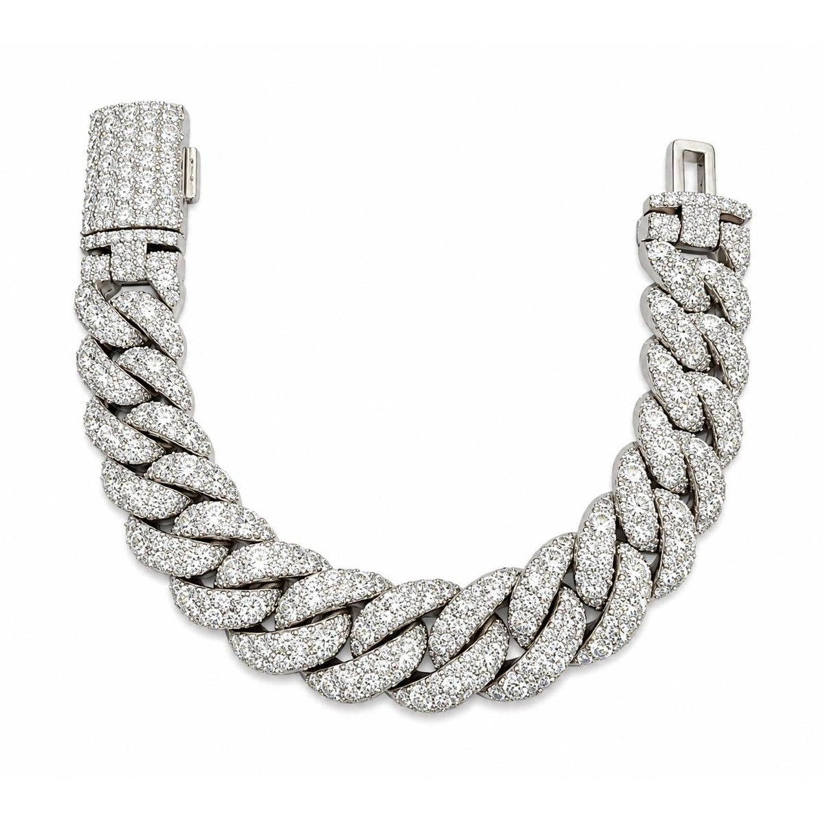 16mm Cuban Bracelet Moonrock Setting — Moissanite, Zinc