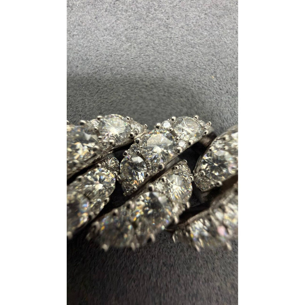 16mm Cuban Bracelet Moonrock Setting — Moissanite, Zinc