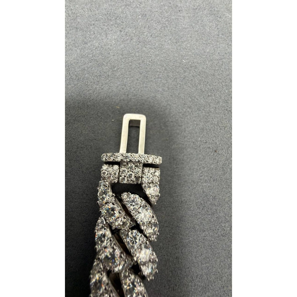 16mm Cuban Bracelet Moonrock Setting — Moissanite, Zinc