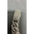 15mm Cuban Bracelet Upside Down Setting — Moissanite, Zinc