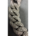 15mm Cuban Bracelet Upside Down Setting — Moissanite, Zinc