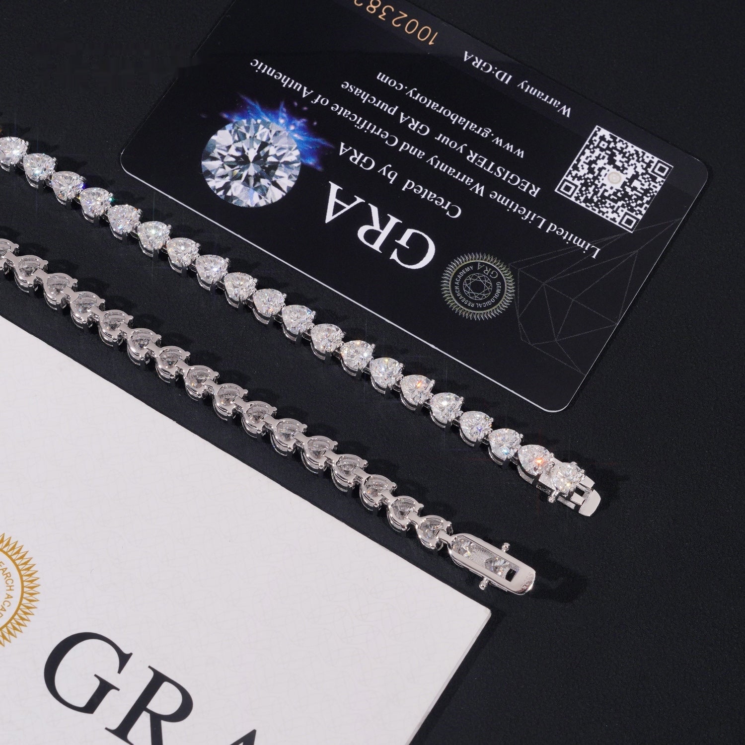 Heart Cut Tennis Bracelet — Moissanite, 925 Silver