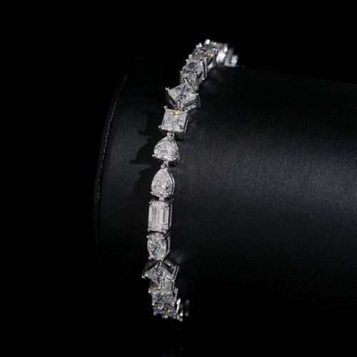 Mixed Shapes Tennis Bracelet — Moissanite, 925 Silver