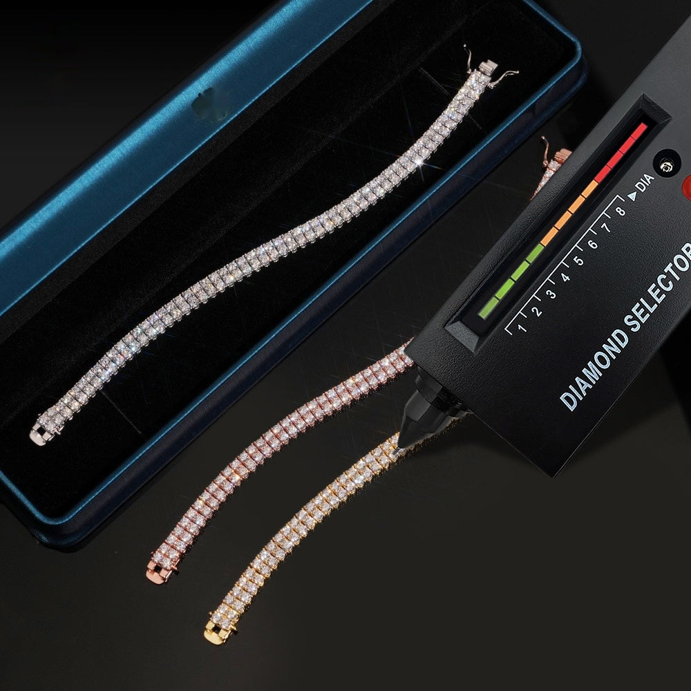 Double Row Tennis Bracelet — Moissanite, 925 Silver