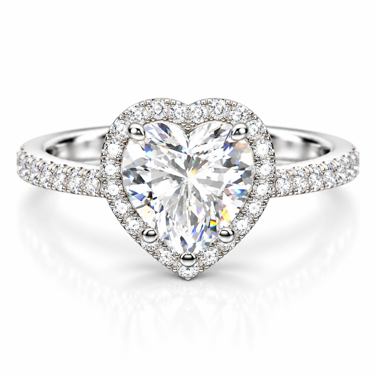 Heart Cut 8×8mm Engagement Ring — Moissanite, 925 Silver
