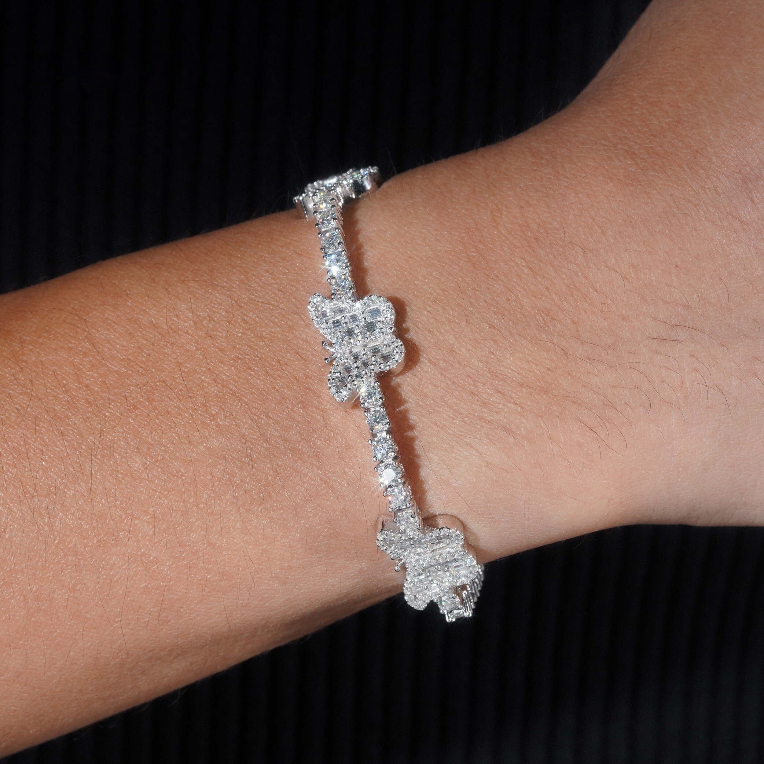 Butterfly Baguette Tennis Bracelet — Moissanite, 925 Silver