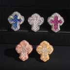 Baguette Cross Ring — Moissanite, 925 Silver