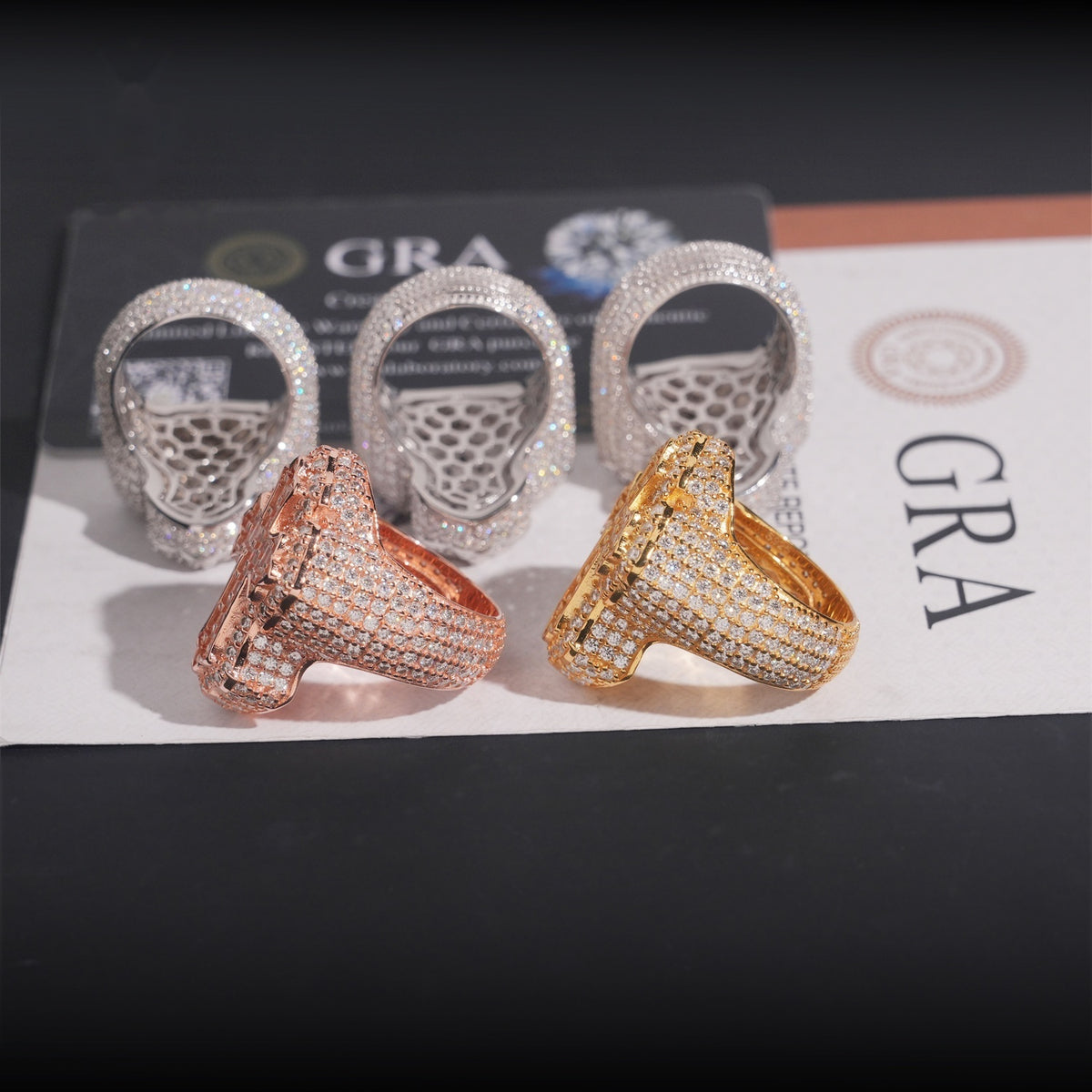 Baguette Cross Ring — Moissanite, 925 Silver