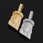 Baguette Crown Jesus Piece — Moissanite, 925 Silver