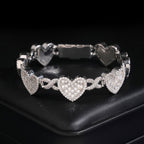 Baguette Heart Bracelet – Moissanite & 925 Silver