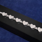 Baguette Heart Bracelet – Moissanite & 925 Silver