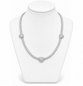 Baguette Heart Tennis Chain — Moissanite, 925 Silver