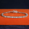 Baguette & Round Link Tennis Bracelet — Moissanite, 925 Silver