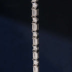 Baguette & Round Link Tennis Bracelet — Moissanite, 925 Silver