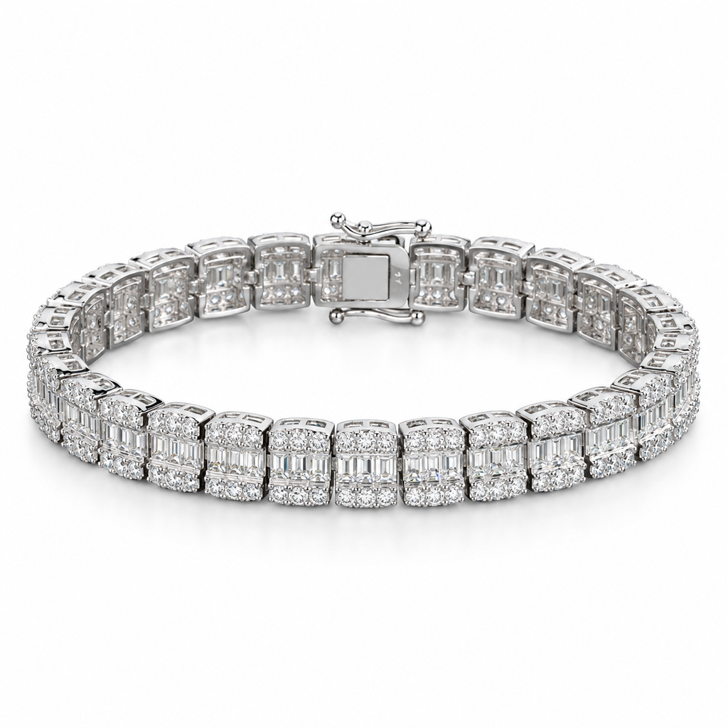 Baguette Bracelet — Moissanite, 925 Silver