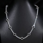 Black Clover Tennis Chain — Moissanite, 925 Silver