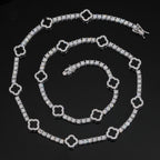 Black Clover Tennis Chain — Moissanite, 925 Silver