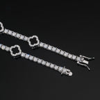 Black Clover Tennis Chain — Moissanite, 925 Silver