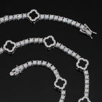 Black Clover Tennis Chain — Moissanite, 925 Silver