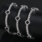 Black Clover Tennis Chain — Moissanite, 925 Silver