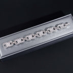 Baguette Rolo Link Bracelet — Moissanite, 925 Silver