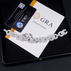 Baguette Rolo Link Bracelet — Moissanite, 925 Silver
