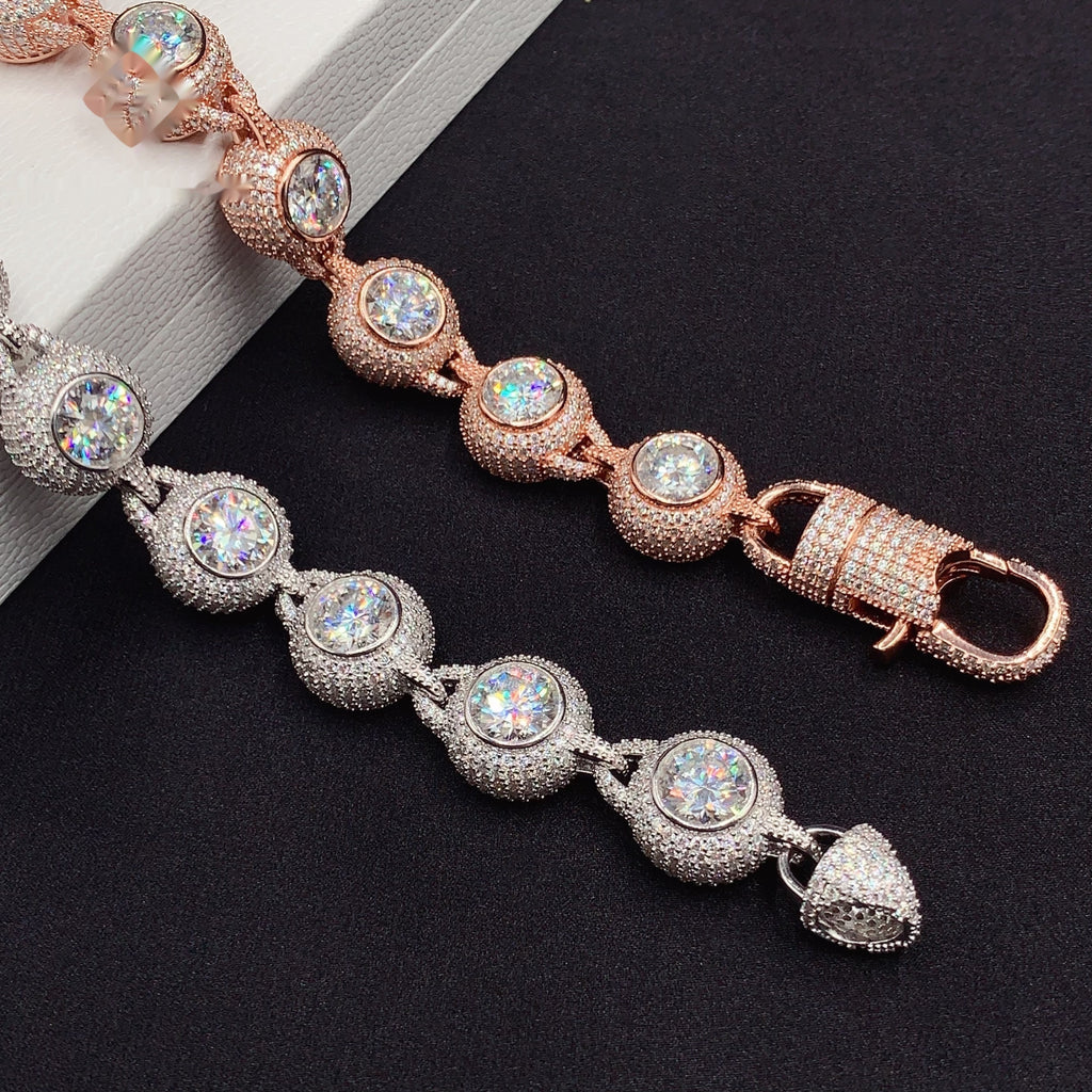 Bezel Solitaire Station Bracelet — Moissanite, 925 Silver