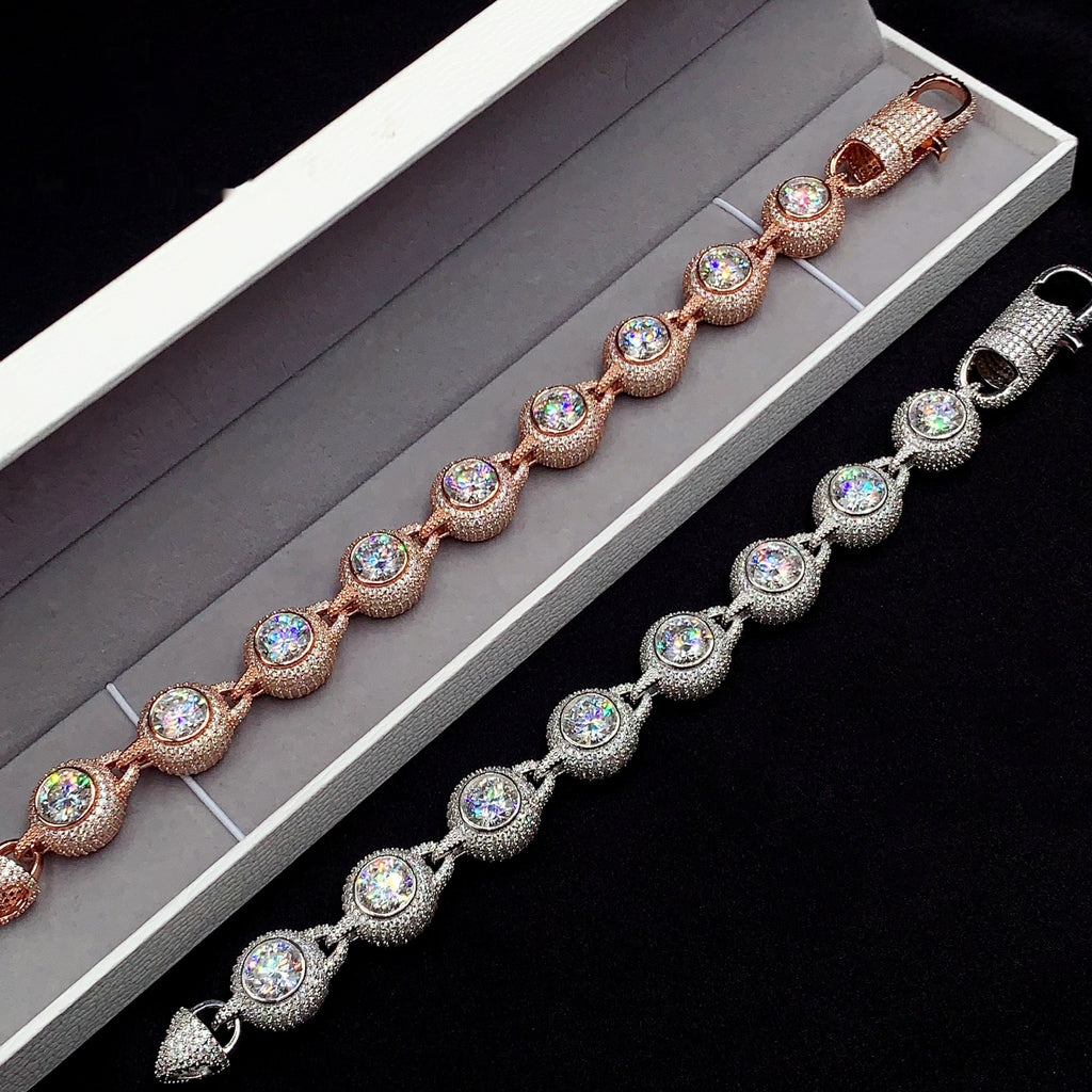 Bezel Solitaire Station Bracelet — Moissanite, 925 Silver