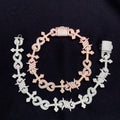 Cross & Barbed Wire Infinity Bracelet — Moissanite, 925 Silver