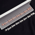Cross & Barbed Wire Infinity Bracelet — Moissanite, 925 Silver