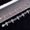 Gothic Cross Mariner Link Bracelet — Moissanite, 925 Silver