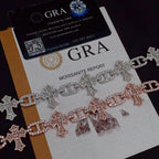 Gothic Cross Mariner Link Bracelet — Moissanite, 925 Silver