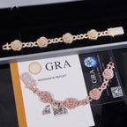 Rose Infinity Link Bracelet — Moissanite, 925 Silver