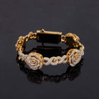 Rose Infinity Link Bracelet — Moissanite, 925 Silver