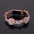 Rose Infinity Link Bracelet — Moissanite, 925 Silver