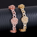 Rose Infinity Link Bracelet — Moissanite, 925 Silver
