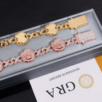 Rose Infinity Link Bracelet — Moissanite, 925 Silver